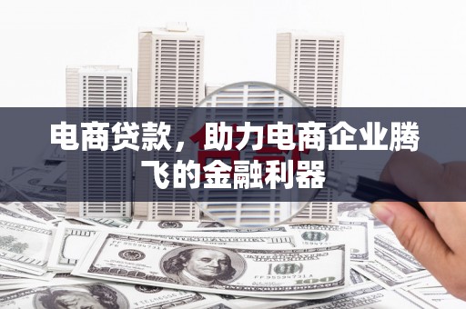 肃州电商贷款，助力电商企业腾飞的金融利器
