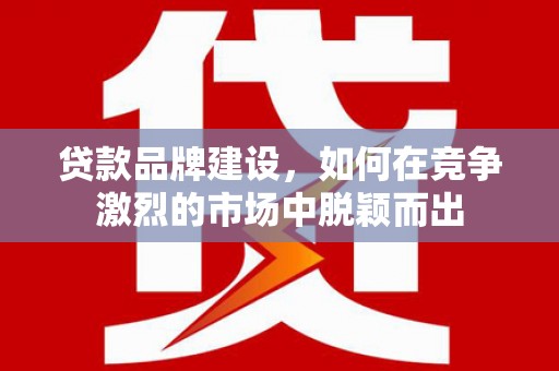 肃州贷款品牌建设，如何在竞争激烈的市场中脱颖而出