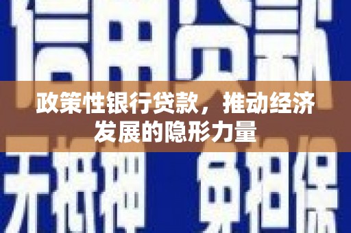 肃州政策性银行贷款，推动经济发展的隐形力量