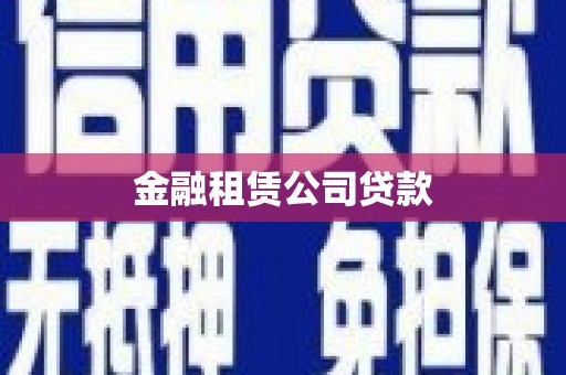 肃州金融租赁公司贷款
