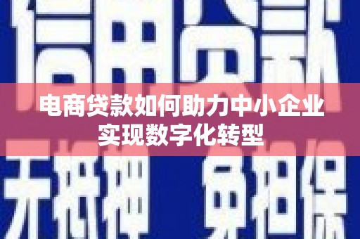 肃州电商贷款如何助力中小企业实现数字化转型