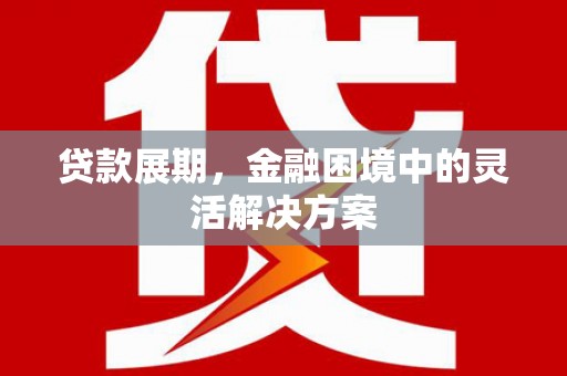 肃州贷款展期，金融困境中的灵活解决方案