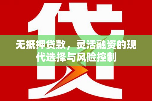 肃州无抵押贷款，灵活融资的现代选择与风险控制