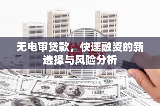 肃州无电审贷款，快速融资的新选择与风险分析