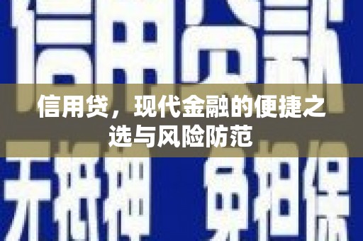 肃州信用贷，现代金融的便捷之选与风险防范