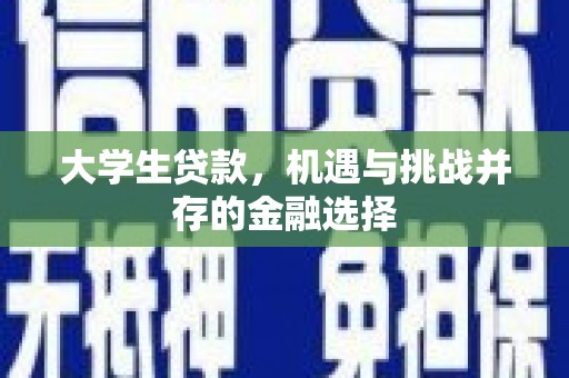 肃州大学生贷款，机遇与挑战并存的金融选择